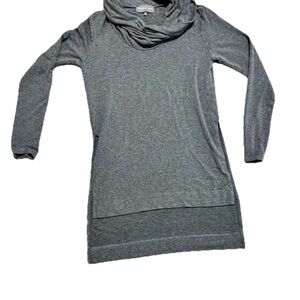 Michael Stars Comfort Cowl Neck Long Sleeve Hi Lo Tunic - Gray